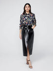 PENNY BLACK VINYL MIDI SKIRT