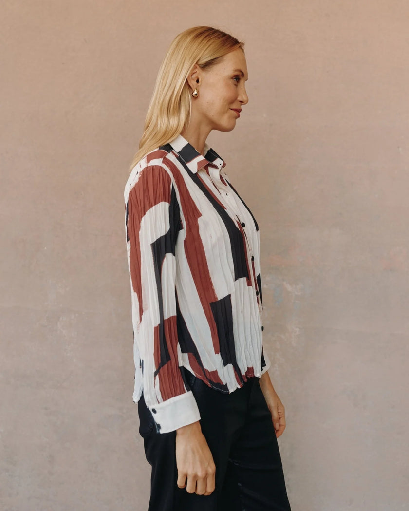 PLEATED BUTTON DOWN MORDERN ART PRINT