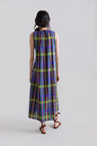 RETRO PRISM LONG SLEEVELESS DRESS WITH SIDE ASYMMETRY