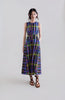RETRO PRISM LONG SLEEVELESS DRESS WITH SIDE ASYMMETRY
