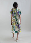 SUN KISSED MARIGOLD MEADOW BOAT NECK DRESS