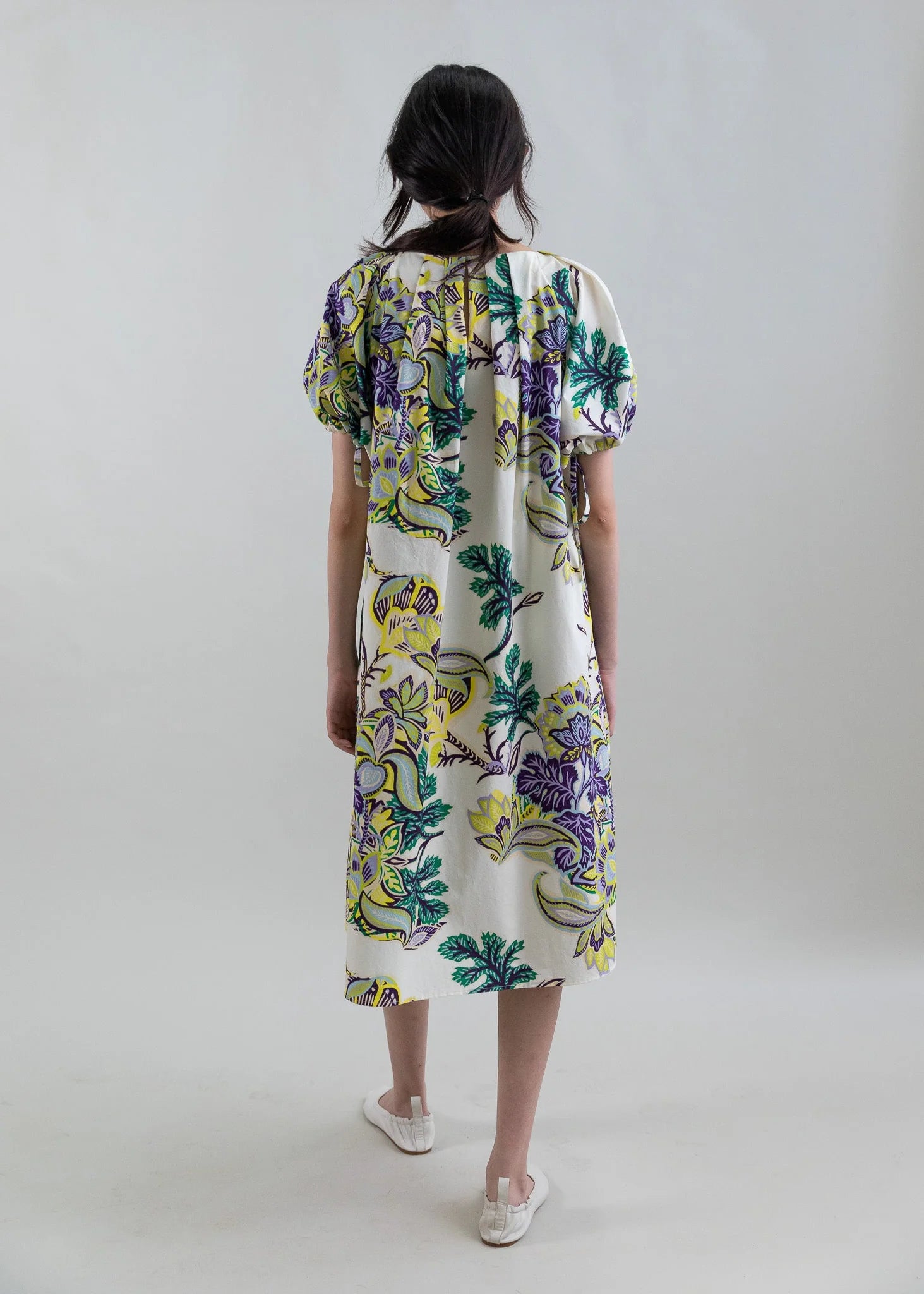 SUN KISSED MARIGOLD MEADOW BOAT NECK DRESS