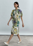 SUN KISSED MARIGOLD MEADOW BOAT NECK DRESS