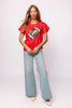 RED JEWELED FOOTBALL TEE