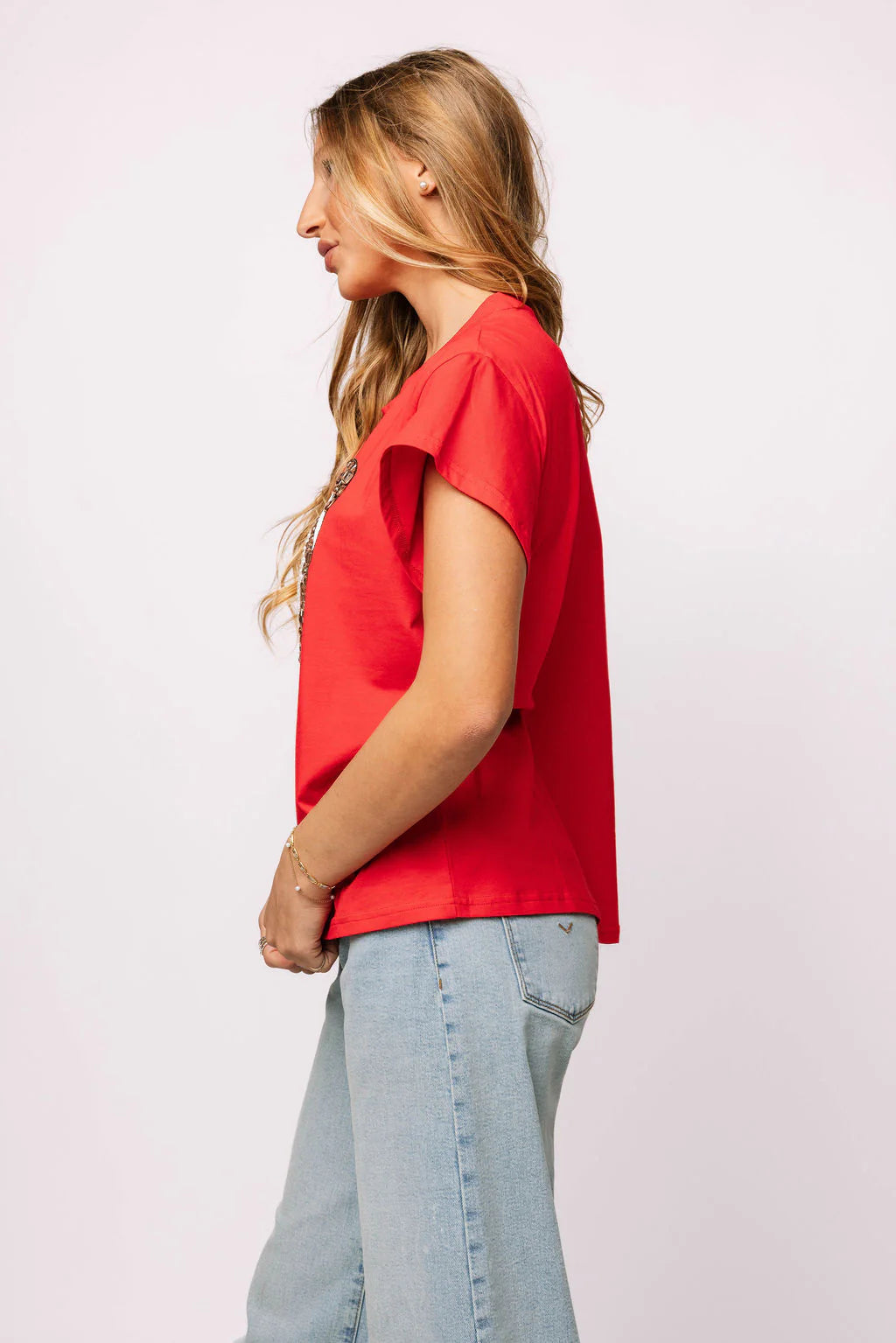 RED JEWELED FOOTBALL TEE