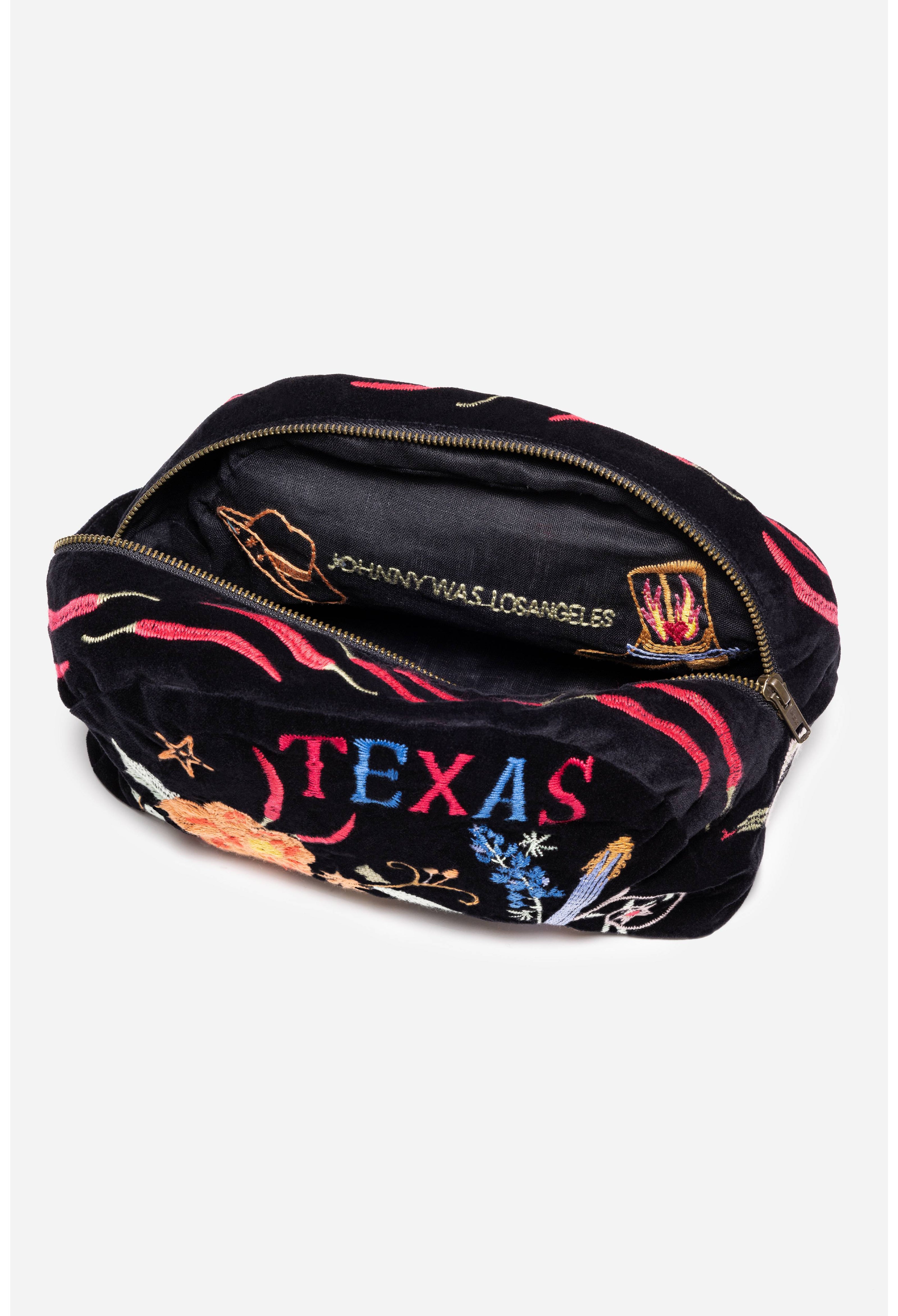 TEXAS COTTON VELVET MAKEUP BAG