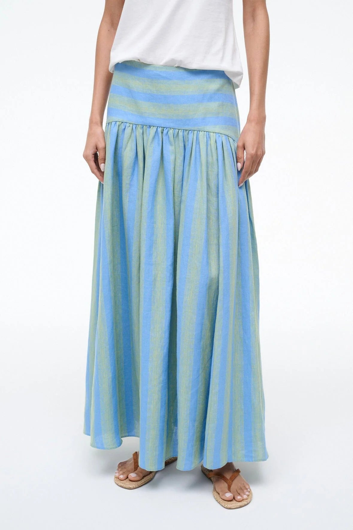 PROCIDA LINEN SKIRT SEAPORT STRIPE