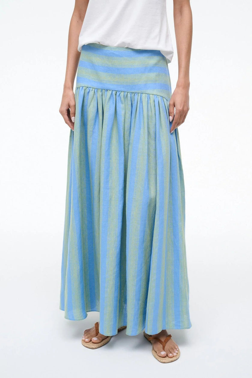 PROCIDA LINEN SKIRT SEAPORT STRIPE