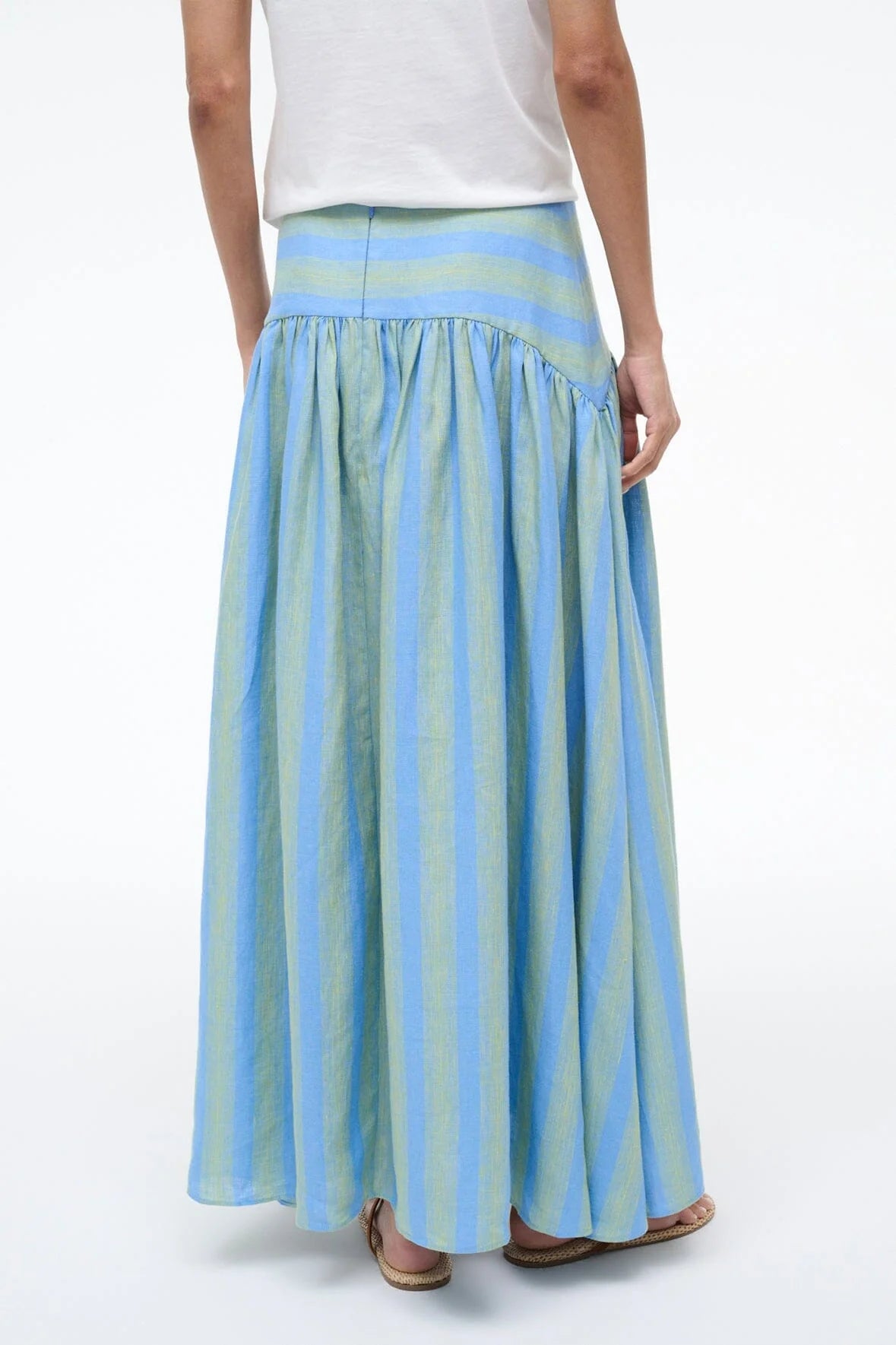 PROCIDA LINEN SKIRT SEAPORT STRIPE
