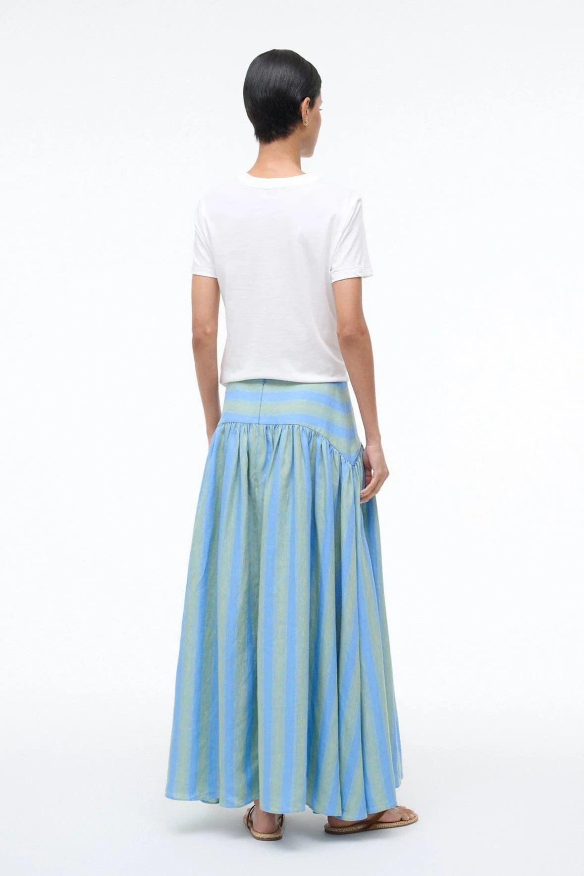 PROCIDA LINEN SKIRT SEAPORT STRIPE