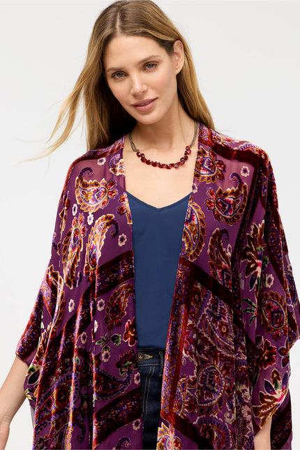 BURNOUT VELVET SHAWL IN DOMITILA