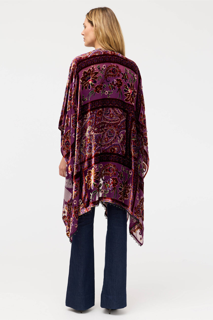 BURNOUT VELVET SHAWL IN DOMITILA