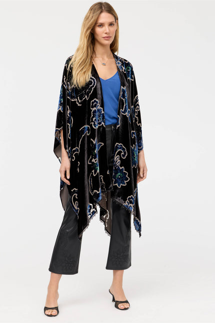 BURNOUT VELVET SHAWL IN MONADE