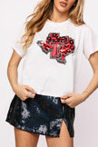 LICENSED TEXAS TECH STATE SEQUIN FLOWER TEE