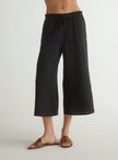 RUFFLE WAIST WIDE LEG CROP