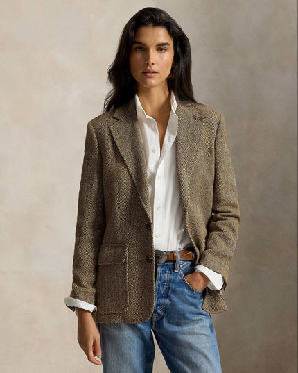 SINGLE BREASTED HERRINGBONE BLAZER