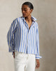 WIDE CROPPED STRIPED LINEN SHIRT