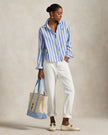 WIDE CROPPED STRIPED LINEN SHIRT