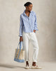 WIDE CROPPED STRIPED LINEN SHIRT