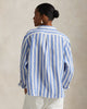 WIDE CROPPED STRIPED LINEN SHIRT