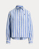 WIDE CROPPED STRIPED LINEN SHIRT