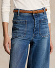 STRETCH COTTON WIDE LEG JEAN