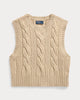 CROPPED CABLE WOOL CASHMERE SWEATER