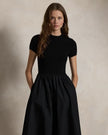 SWEATER BODICE SHORT SLEEVE DRESS