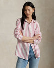 OVERSIZED FIT STRIPED LINEN SHIRT