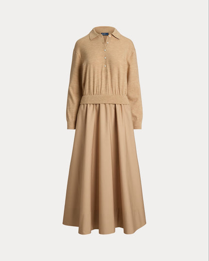 HYBRID KNIT POLO BODICE DRESS