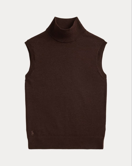 WOOL TURTLENECK SLEEVELESS SWEATER