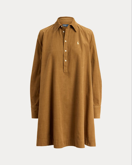 CORDUROY PLEATED SHIRTDRESS