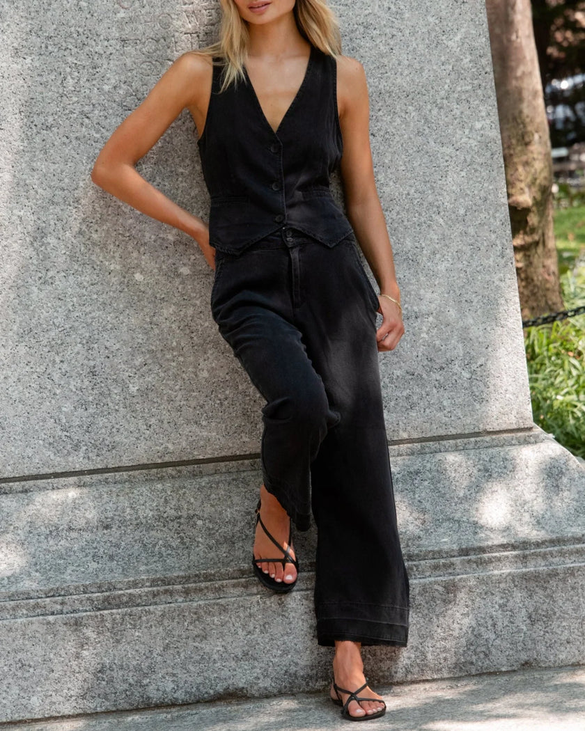 SAIGE OPEN HEM WIDE LEG CROP