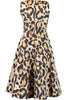 MARIELLA LEOPARD PRINT SLEEVELESS MIDI SHIRTDRESS