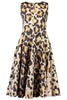 MARIELLA LEOPARD PRINT SLEEVELESS MIDI SHIRTDRESS