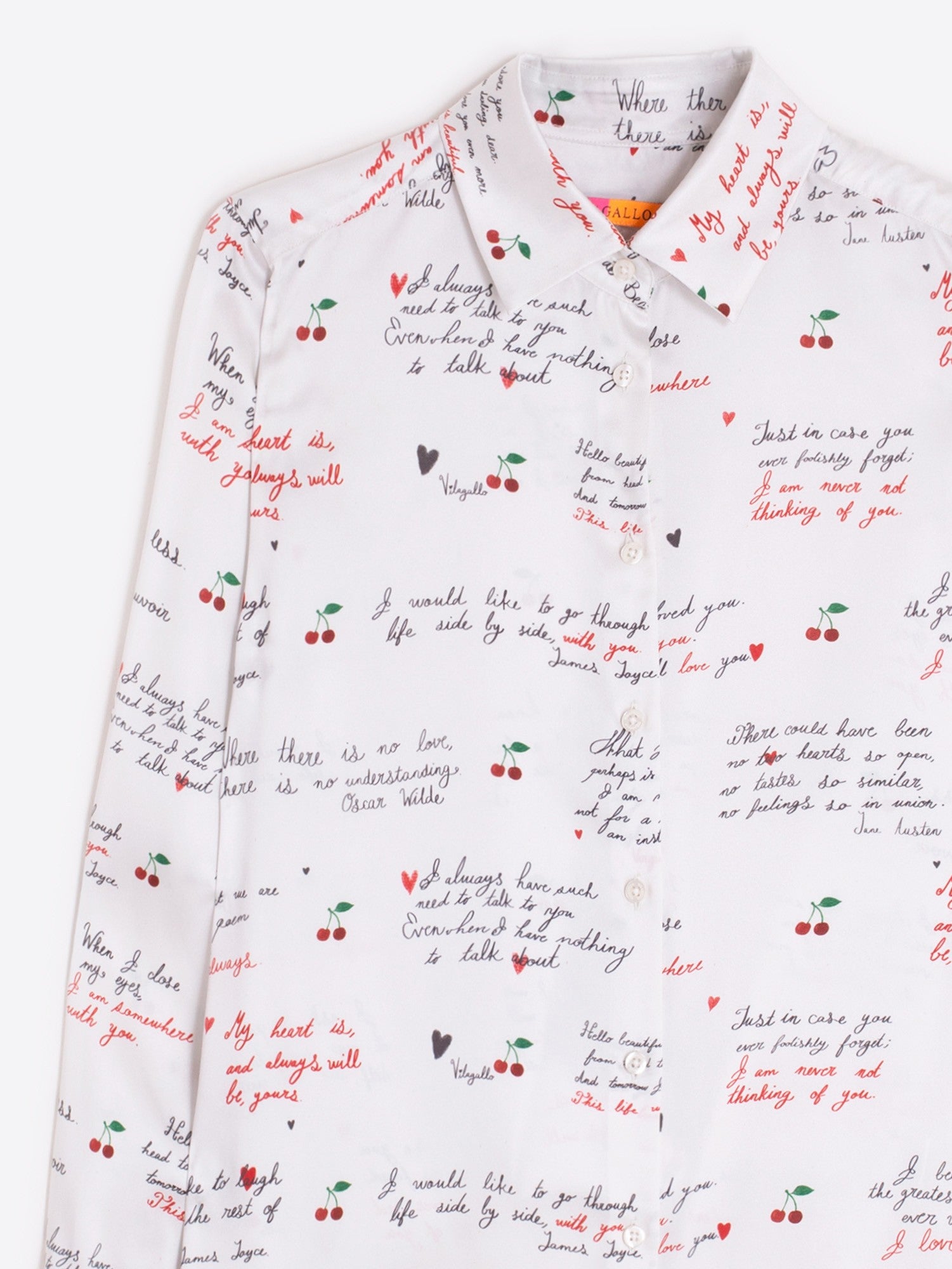 CHERRY AND LETTERS PRINT SHIRT