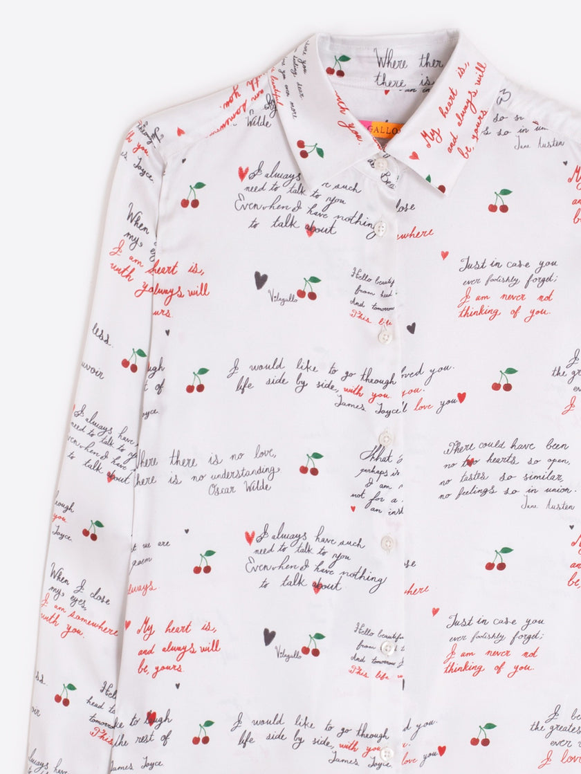 CHERRY AND LETTERS PRINT SHIRT