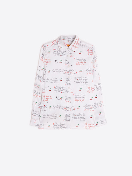 CHERRY AND LETTERS PRINT SHIRT