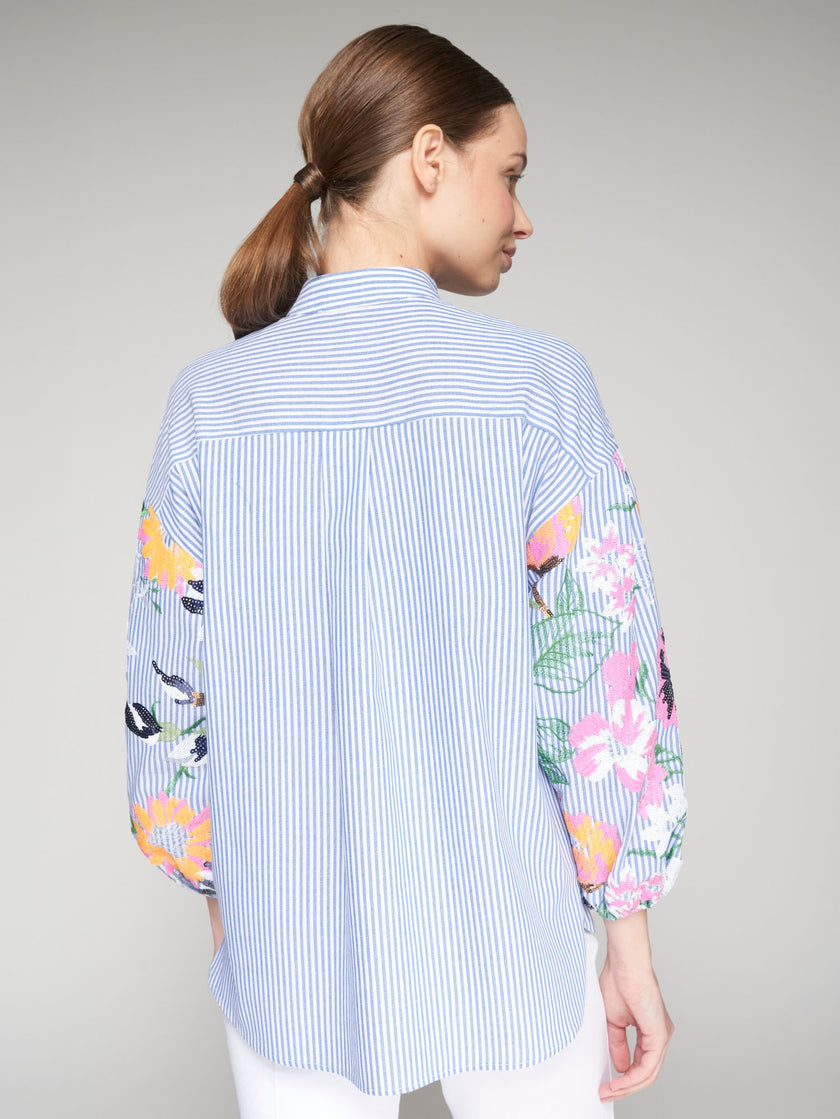 UMA FLORAL EMBORIDERY SLEEVE BLOUSE