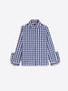VOLANTES RUFFLE SLEEVE PLAID SHIRT
