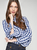 VOLANTES RUFFLE SLEEVE PLAID SHIRT