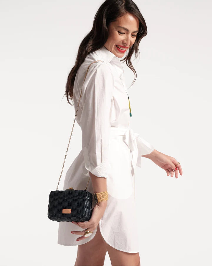 PAIGE WICKER BOX CLUTCH