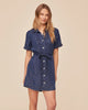 SHORT SLEEVE UTILITY SHIRT DRESS IN HORIZON BLUE WASH