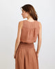 SLEEVELESS TIE WAIST BUTTON FRONT TOP