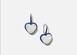 SMALL HEART DROP EARRINGS RAINBOW MOONSTONE