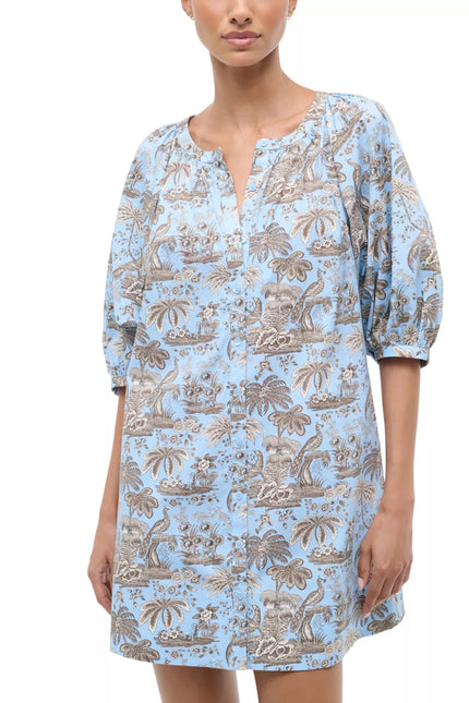 VINCENT MINI DRESS IN SKY TOILE