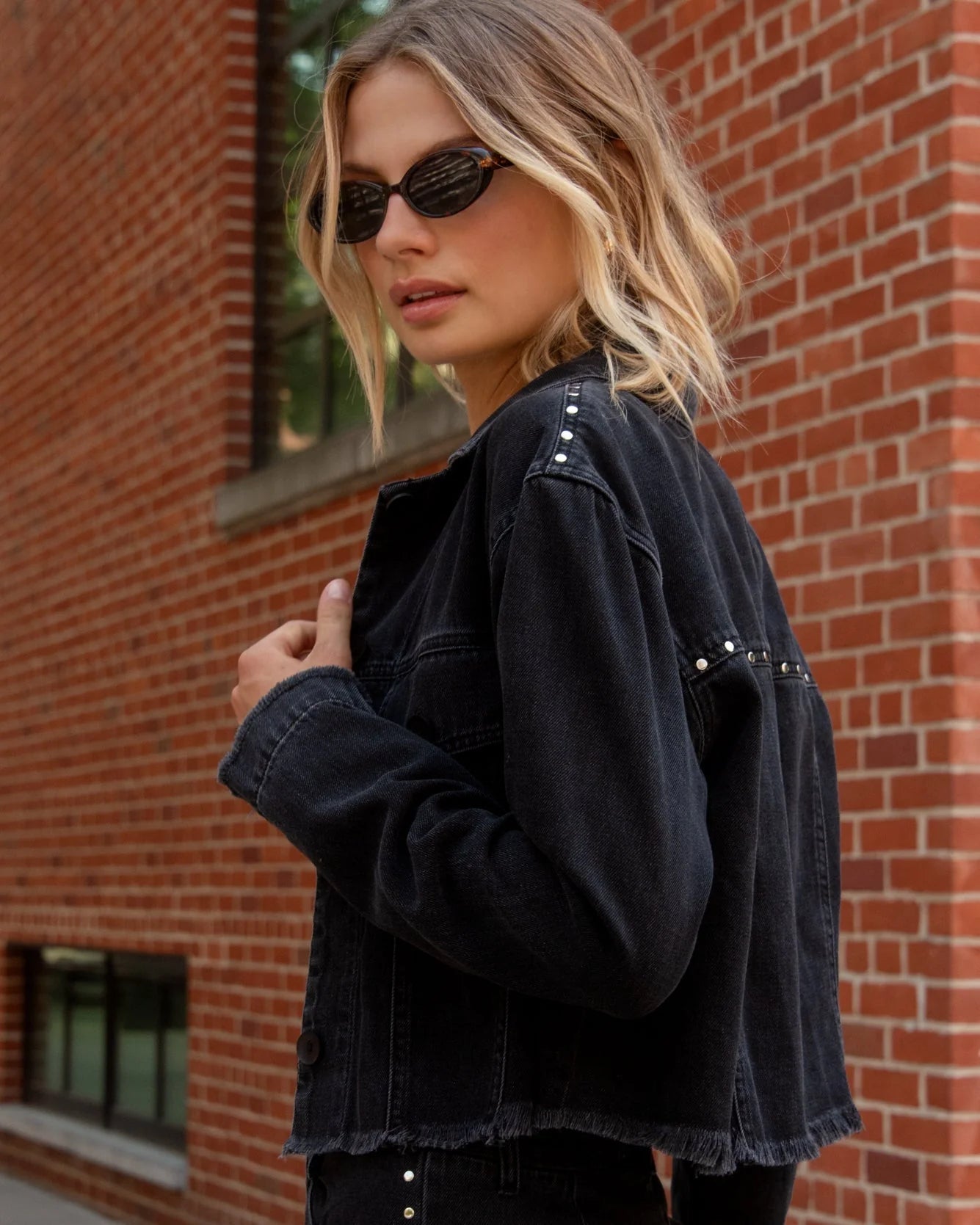 STUDDED JACKET MOON WASH SHADOW