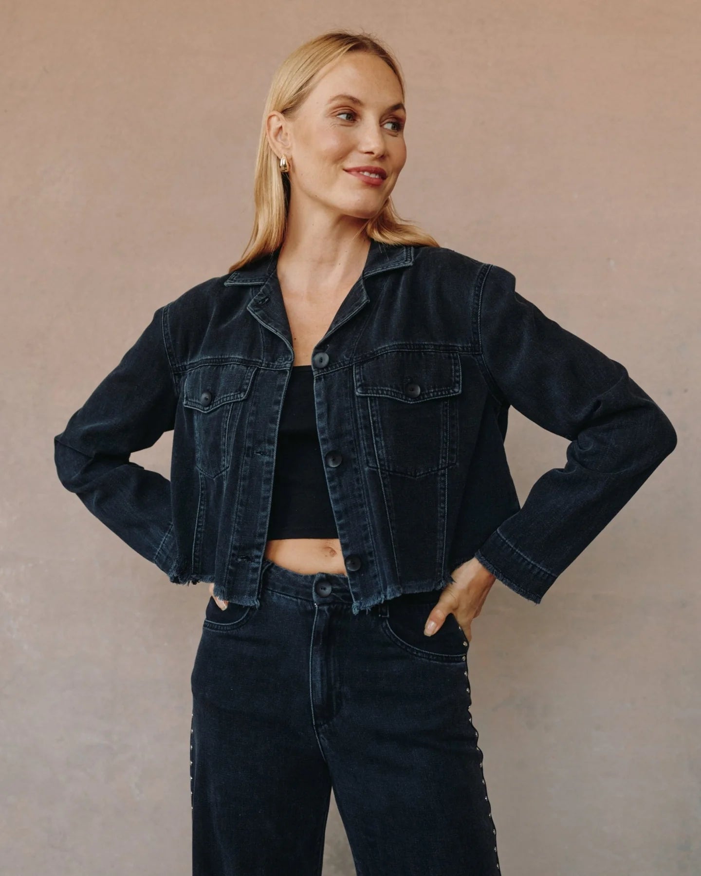 STUDDED JACKET MOON WASH SHADOW