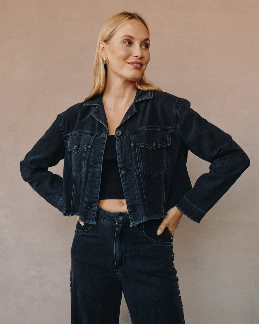 STUDDED JACKET MOON WASH SHADOW