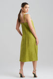 TERRA FOIL CRINKLE SCOOP NECK SLIP DRESS